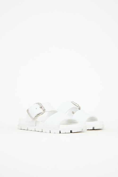 Prada Rubber Double Strap Sandal