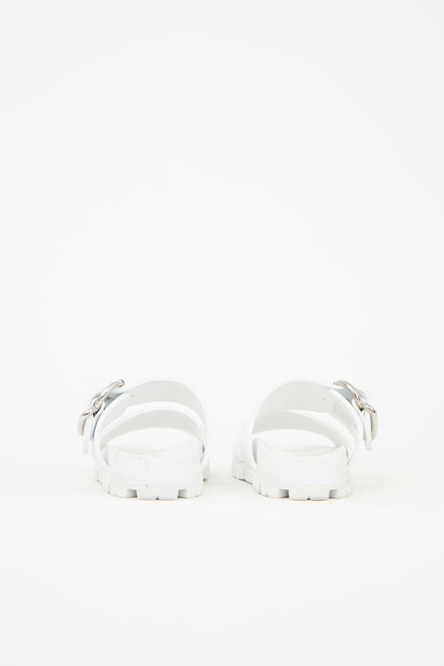 Prada Rubber Double Strap Sandal