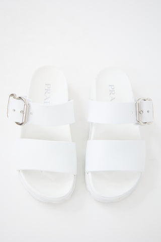 Prada Rubber Double Strap Sandal