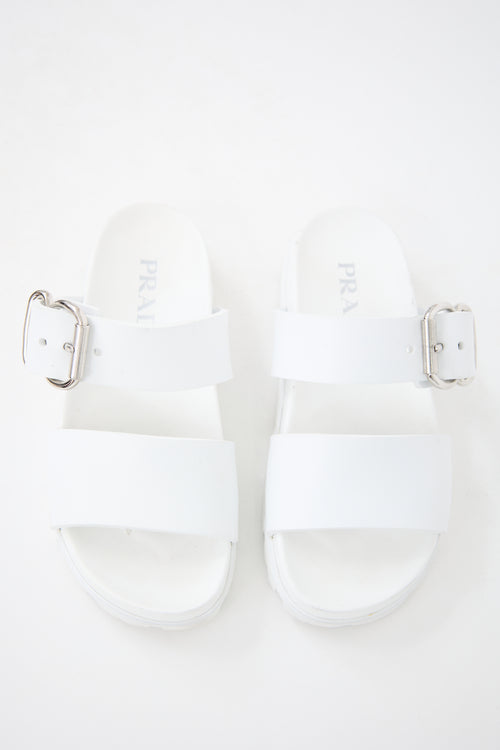 Prada Rubber Double Strap Sandal