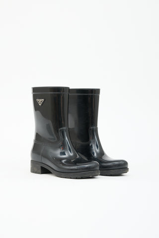 Prada Rubber Logo Rain Boot