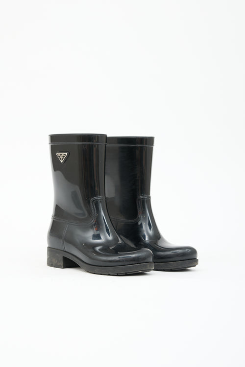 Prada Rubber Logo Rain Boot