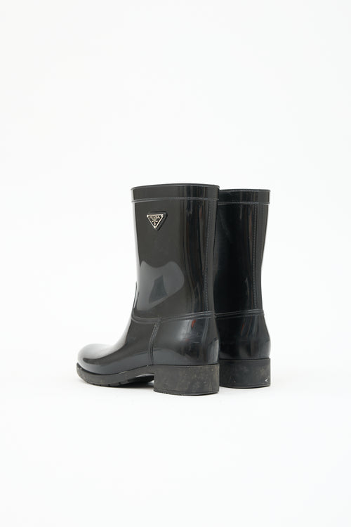Prada Rubber Logo Rain Boot