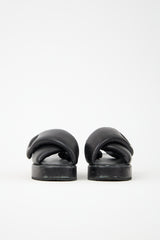 Prada Leather Logo Slingback Sandal