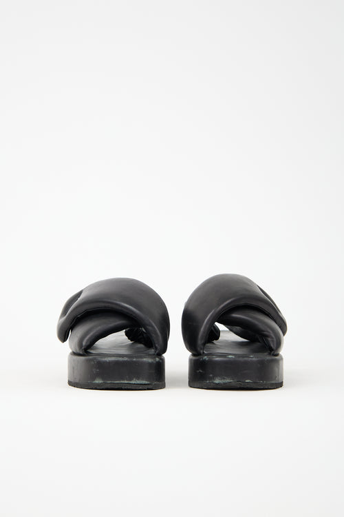 Prada Leather Logo Slingback Sandal