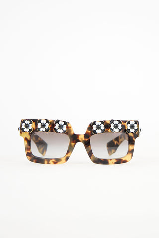 Prada SPR 25P Embellished Square Sunglasses