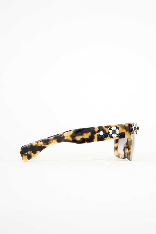Prada SPR 25P Embellished Square Sunglasses