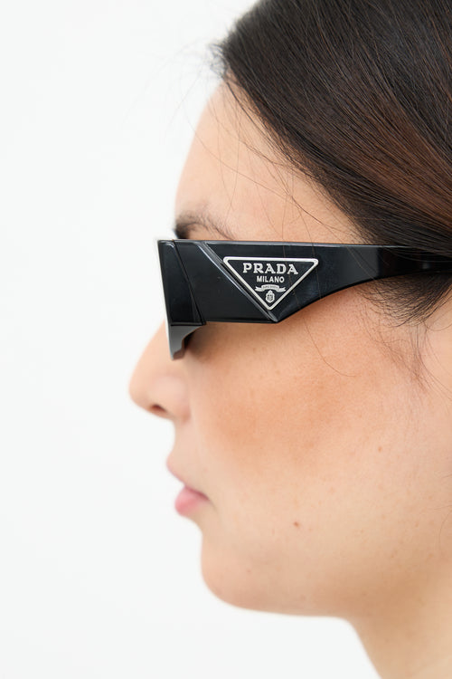 Prada SPR09Z Logo Rectangle Sunglasses