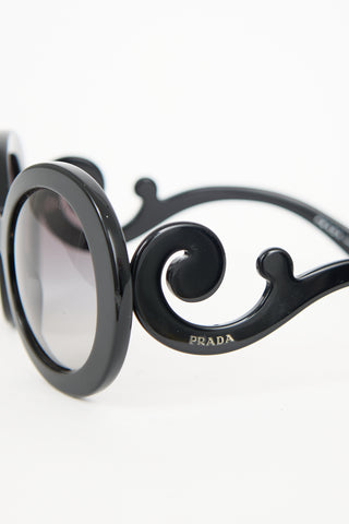 Prada SPR27N Baroque Round Sunglasses