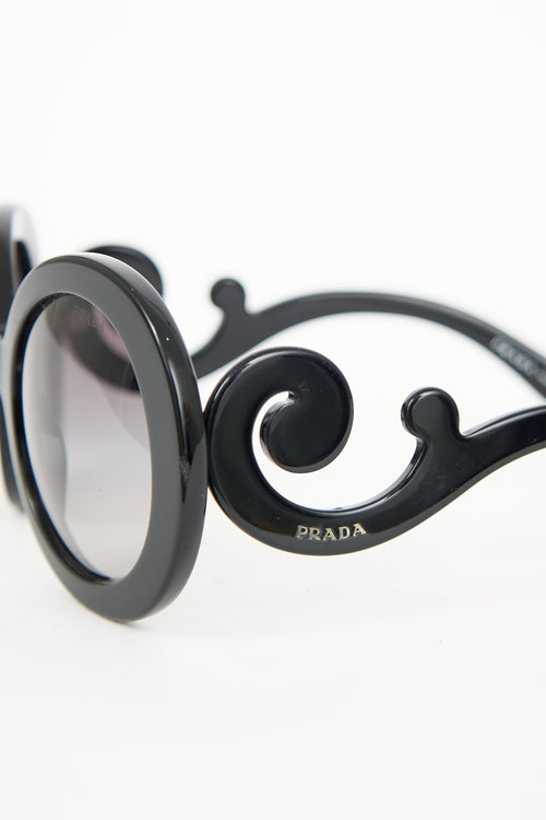 Prada SPR27N Baroque Round Sunglasses