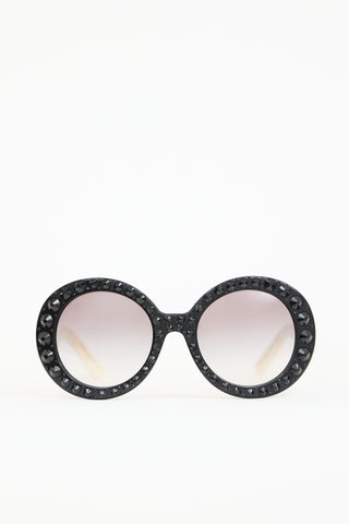 Prada SPR 31P Embellished Round Sunglasses