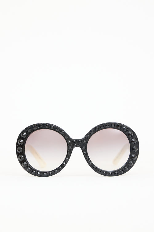 Prada SPR 31P Embellished Round Sunglasses