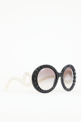 Prada SPR 31P Embellished Round Sunglasses