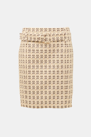 Prada SS 2002 Metallic Cloqué Skirt