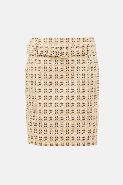 Prada SS 2002 Metallic Cloqué Skirt