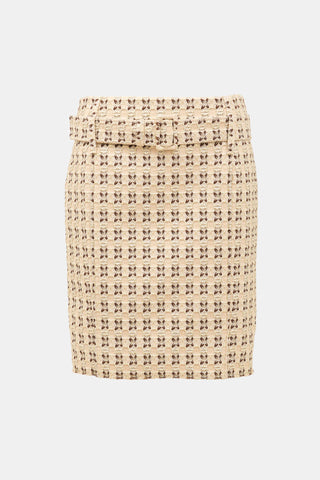 Prada SS 2002 Metallic Cloqué Skirt