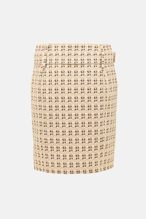 Prada SS 2002 Metallic Cloqué Skirt