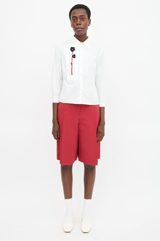 Prada SS 2013 Flower Applique Shirt