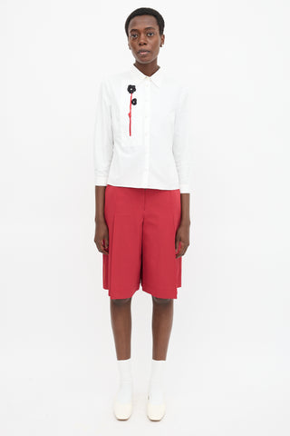 Prada SS 2013 Flower Applique Shirt