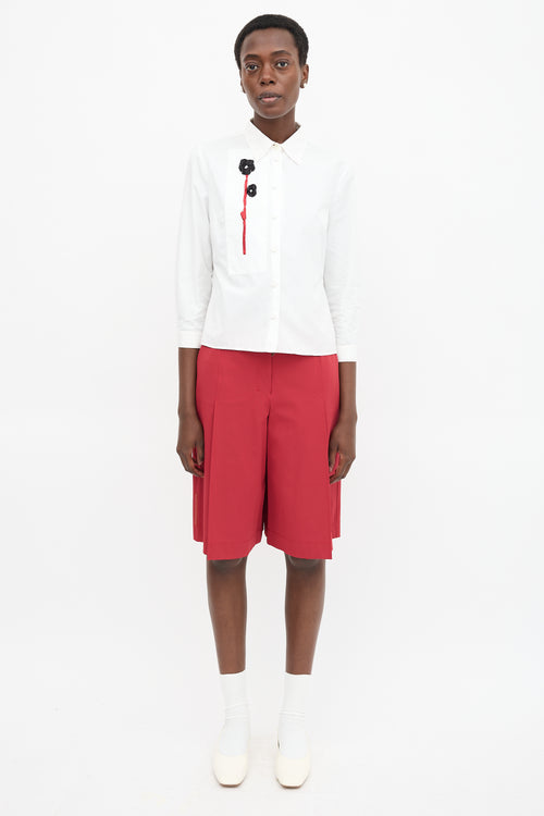 Prada SS 2013 Flower Applique Shirt