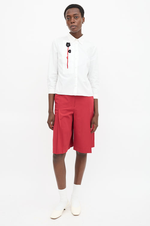 Prada SS 2013 Flower Applique Shirt