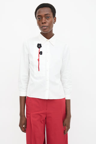 Prada SS 2013 Flower Applique Shirt