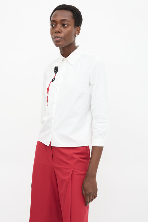 Prada SS 2013 Flower Applique Shirt