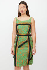 Prada SS 2015 Green & Orange Damask Dress