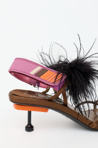 Prada SS 2017 Satin Feather Sandal