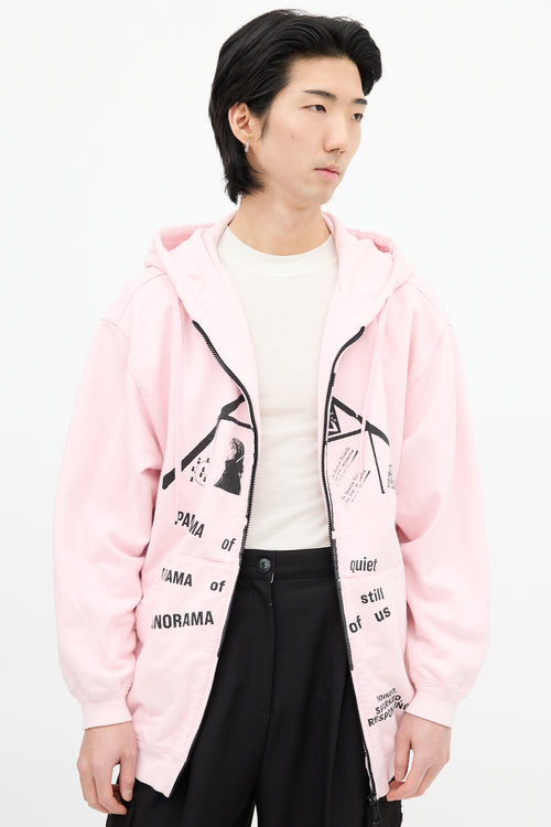 Prada SS 2021 Pink & Black Graphic Hoodie