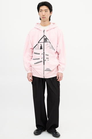 Prada SS 2021 Pink & Black Graphic Hoodie