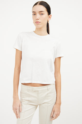 Prada White Simple Cropped T-Shirt