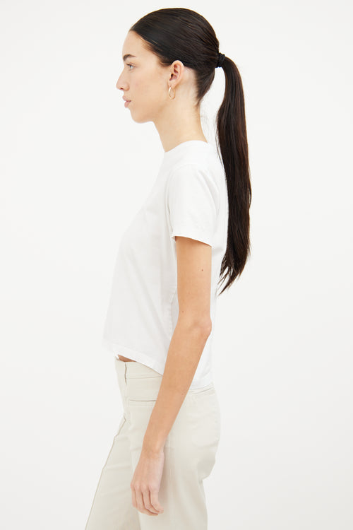 Prada White Simple Cropped T-Shirt