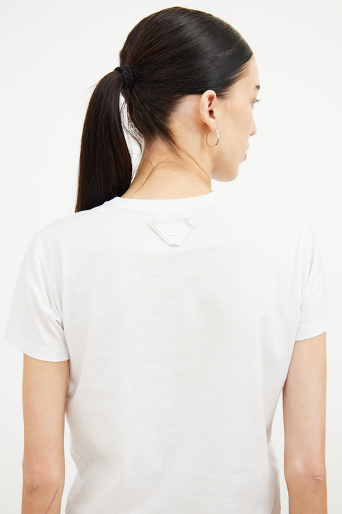 Prada White Simple Cropped T-Shirt