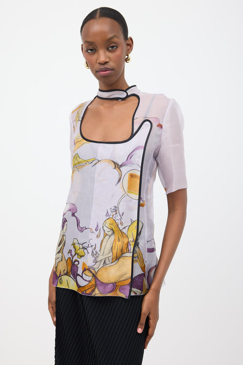 Prada SS 2008 Silk Printed Top