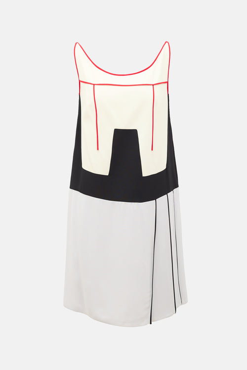 Prada SS 2016 Pleated Colourblock Dress