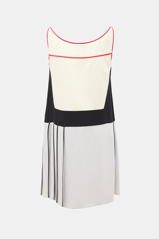 Prada SS 2016 Pleated Colourblock Dress