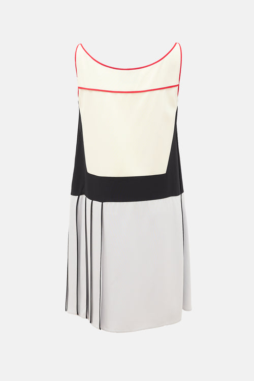 Prada SS 2016 Pleated Colourblock Dress