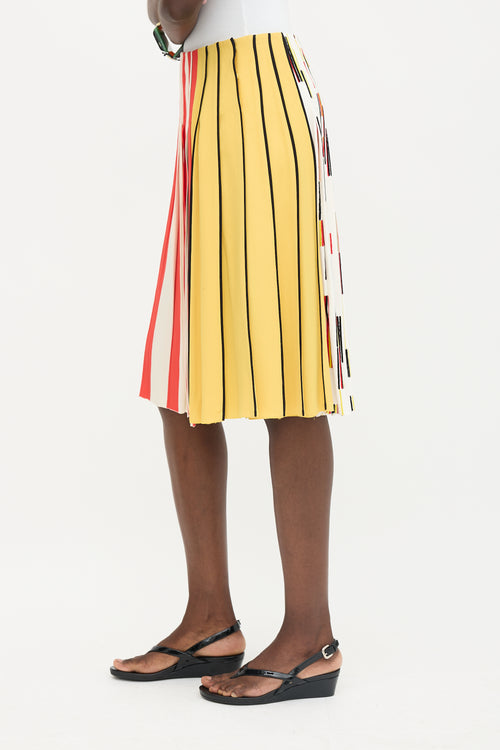 Prada SS 2016 Pleated Midi Skirt