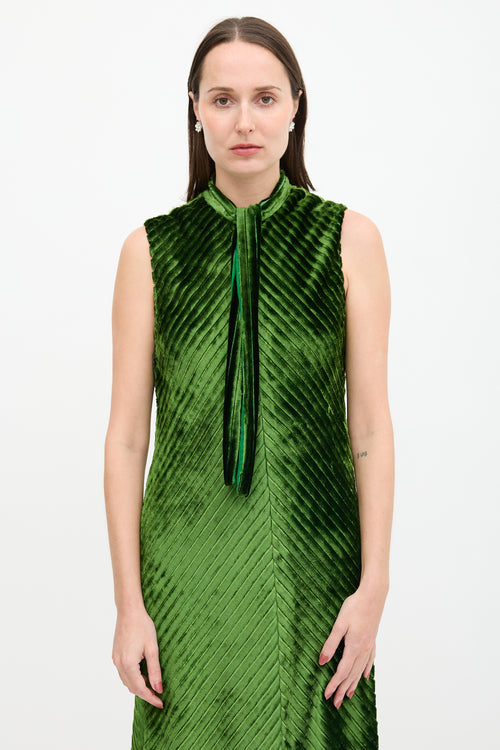 Prada SS 2020 Velvet Chevron Dress