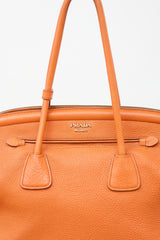 Prada Daino Leather Frame Tote Bag