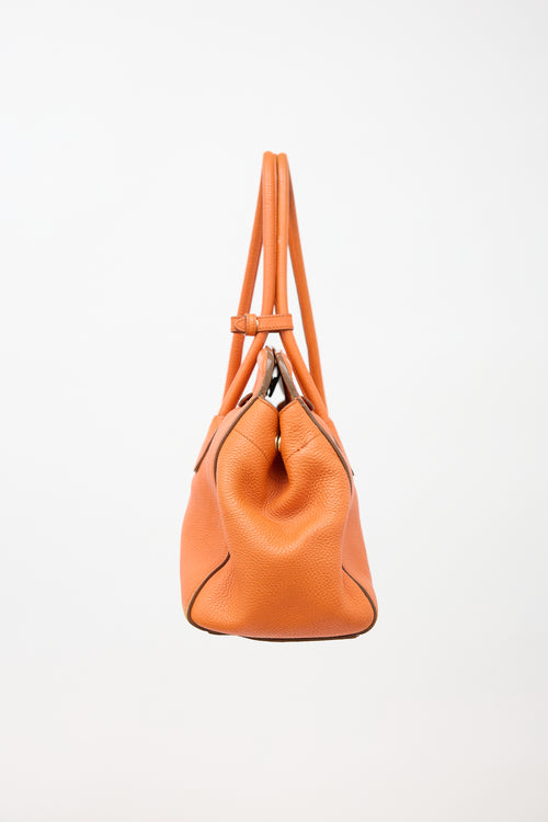 Prada Daino Leather Frame Tote Bag