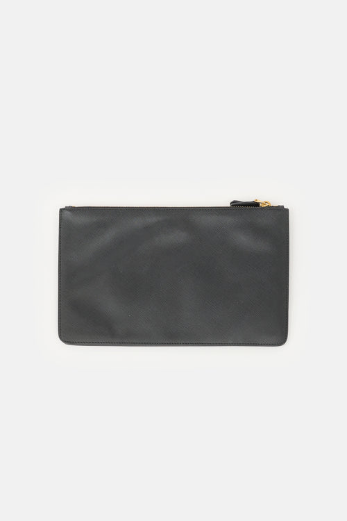 Prada Saffiano Leather Dual Snap Pouch