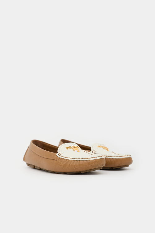 Prada Saffiano Leather Logo Loafer