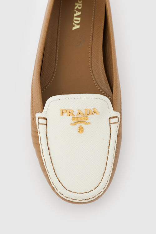 Prada Saffiano Leather Logo Loafer