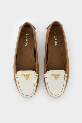 Prada Saffiano Leather Logo Loafer