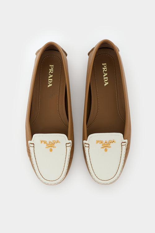 Prada Saffiano Leather Logo Loafer