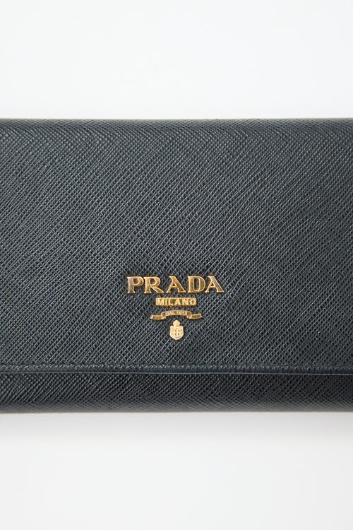 Prada Saffiano Leather Long Wallet