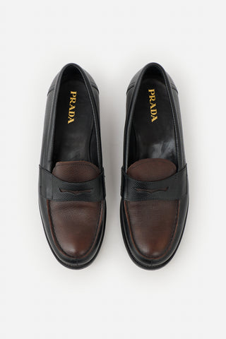Prada Saffiano Leather Penny Loafer