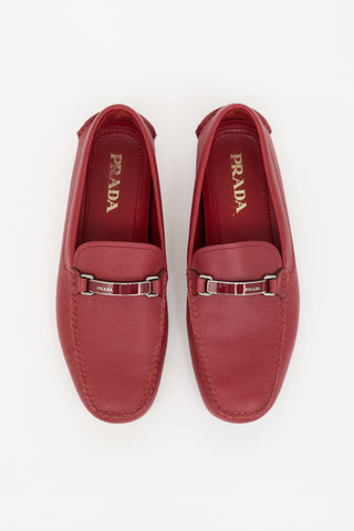 Prada Saffiano Leather Driving Loafer